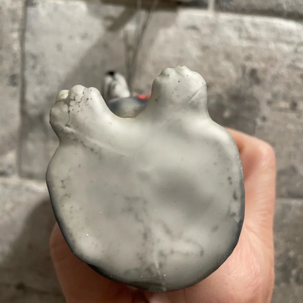 ❤️ POTTERY BARN BLOWN GLASS SANTA GERMAN SHERPARD DOG ORNAMENT NEW